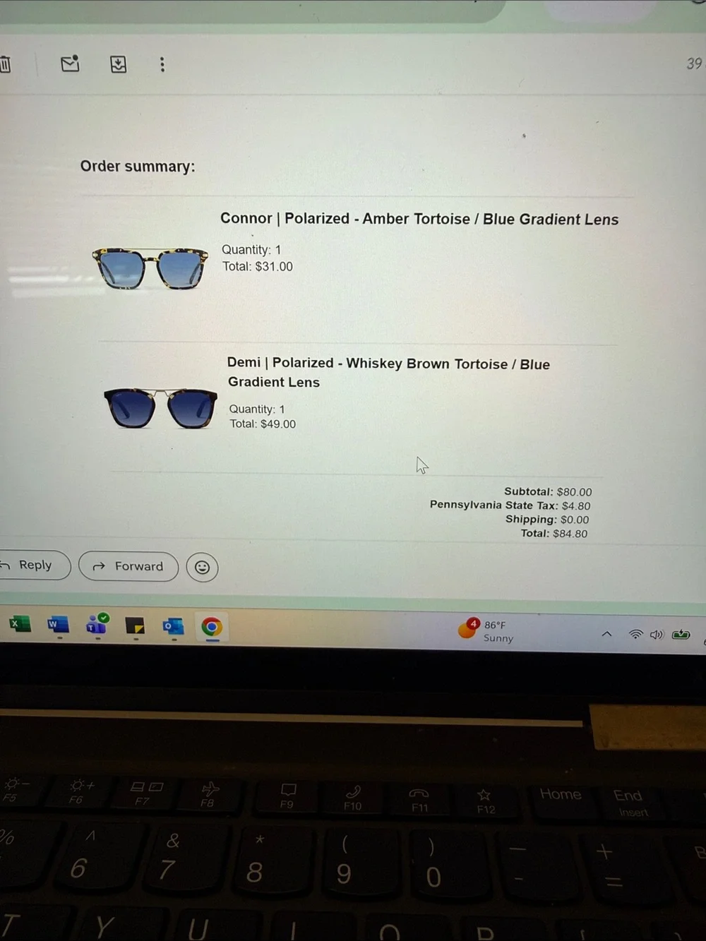 WMP Connor Polarized Amber Tortoise/Gradient Blue Lens